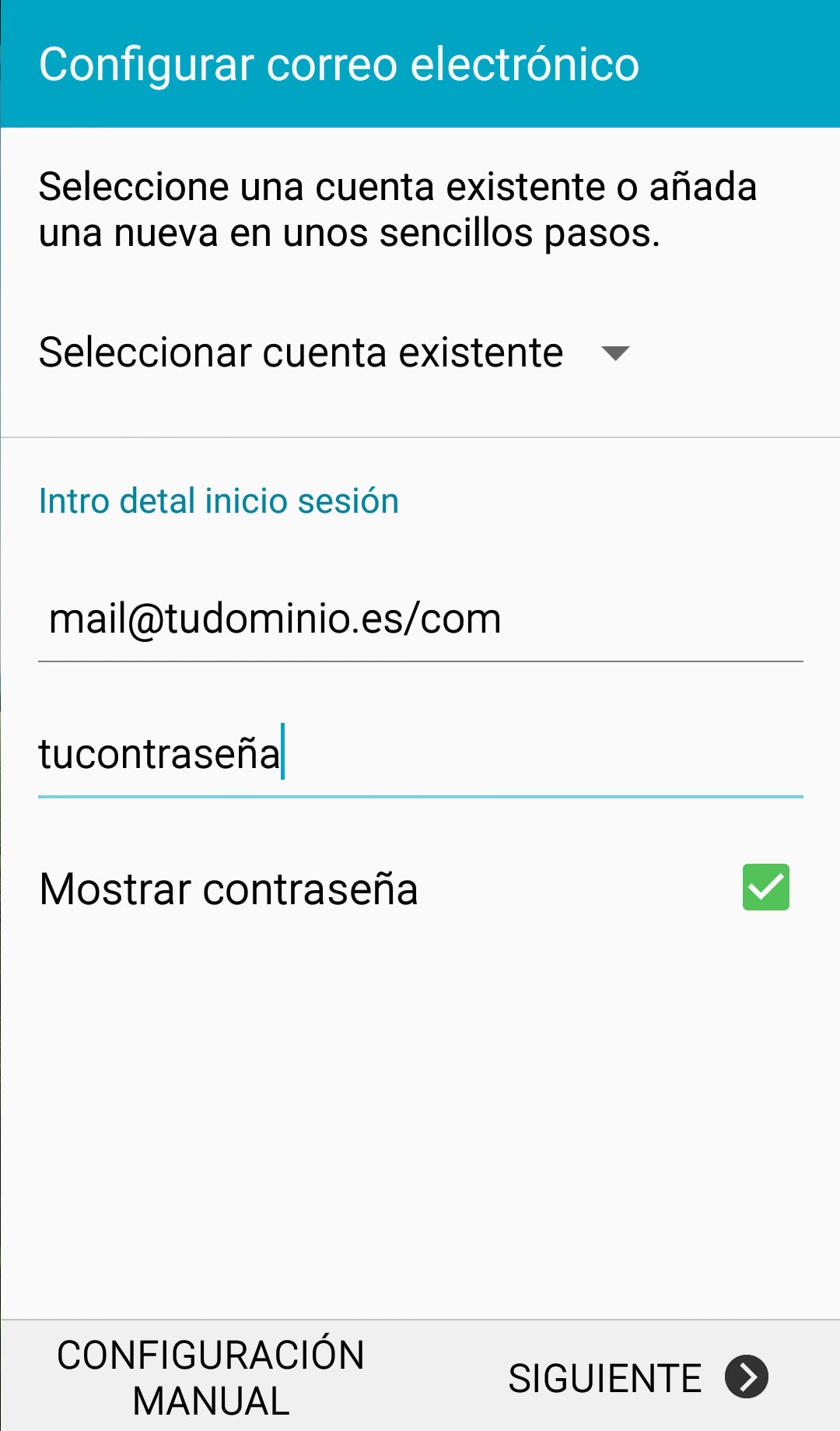 android seleccionar cuenta